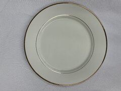 Ivory Dinner Plate with Gold Trim 10 1/4