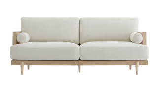 Natural Cane Upholstered Sofa 80