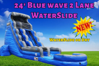 24' Blue Wave 2 Lane Water Slide