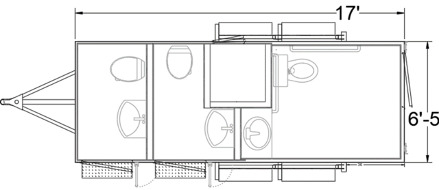 3 Stall portable ADA Trailer