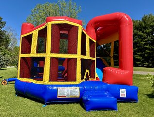 Ninja Bounce House with Slide and Pop Up Obstacles