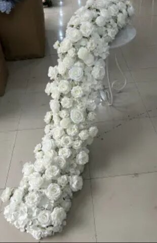 White Floral Runner