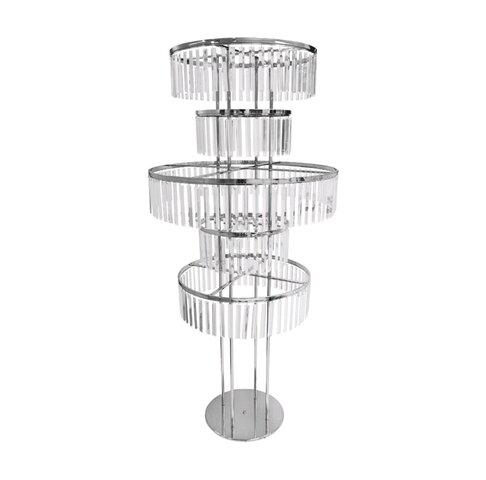 5 Tier Floral Chandelier Silver