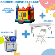 Bounce House + 12Chairs and 2Tables + Concession