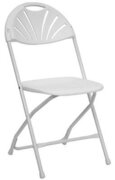 White Folding Fan Back Chairs
