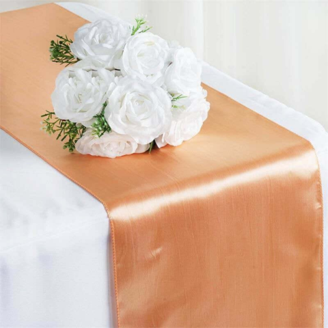 Peach Satin Table Runner