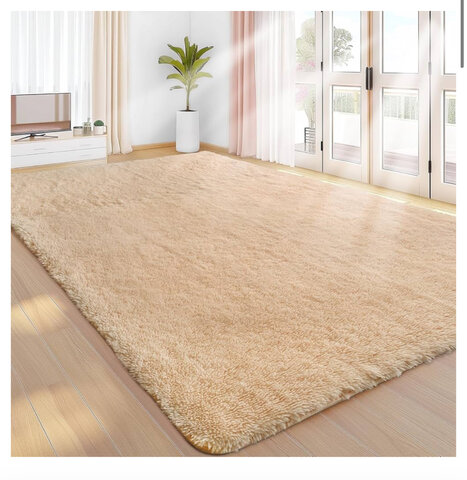  9x12 Beige Soft Plush Furry Rug