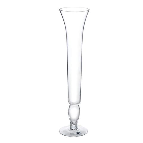 Clear Heavy Duty Concave Glass Vase, Hourglass Shaped Flower Vases