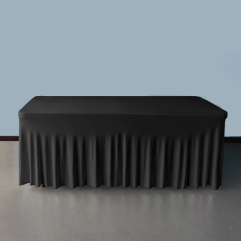 8ft Rectangular  Black Spandex table cloth