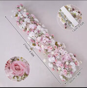 Pink White Rose Baby's Breath Wedding KT Board Decor Floral Row Arrangement