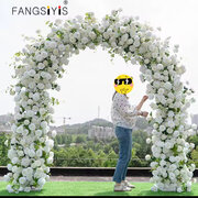 White Luxury Rose Greenery Leaves Flowers Arrangement Wedding Backdrop Deco Prop Party Arch 