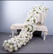7ft long Greenery and White Floral  