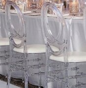 Clear Crystal Chivari Chair with Ivory Cushion