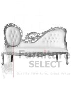  White Silver  Love Seat Throne Chairs