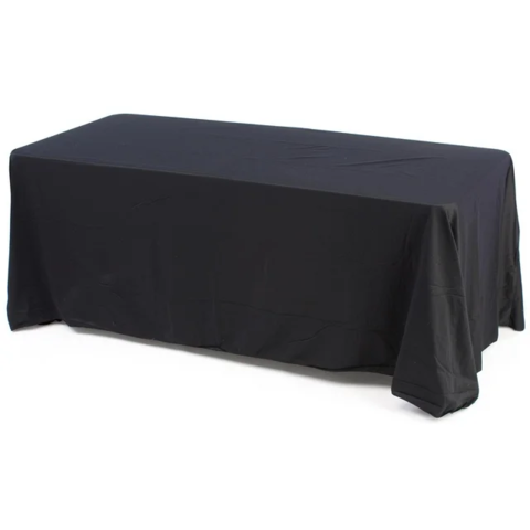 8ft Black Polyester Tablecloth