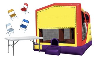  4 IN 1 Red/Yellow Combo with 2 Kids Tables and 8 Kids Tables Pack
