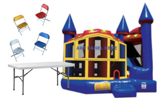 5 IN 1 Red/Blue Combo with 2 KidsTables and 8 Kids Chairs Pack