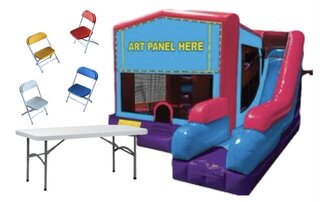 C7 Combo Pink/Purple with 2 Kids Tables and 8 Kids Chairs