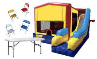 C7 Combo Red/Blue with 2 Kids Tables and 8 Kids Chairs