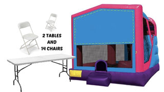 4 IN 1 Pink/Purple Combo with 2 Tables and 14 Chairs Pack