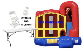 Backyard Combo Red/Blue with 2 Tables and 14 Chairs Pack
