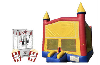 15x15 Red/Blue Castle and Popcorn Machine Fun Pack