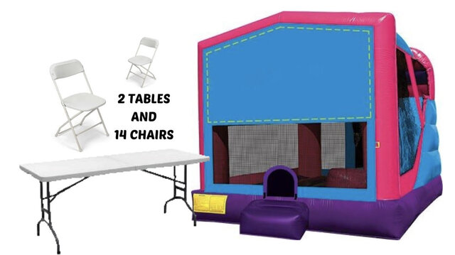 4 IN 1 Pink/Purple Combo with 2 Tables and 14 Chairs Pack