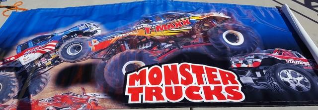 monster truck themed banner