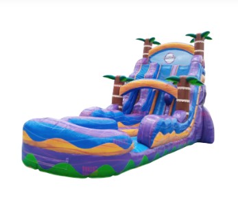 22 ft Purple Rush Double Lane Water Slide