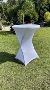 32" Cocktail table White spandex Linen