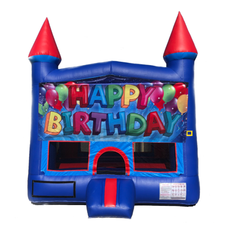 Happy Birthday Blue Fun House 13x13