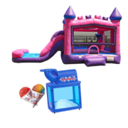 Pink Combo 4 in 1 Waterslide w/ Snow Cone Machine 