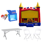 Fun House 13x13 + Snow Cone Machine + 16 Chairs & 2 Tables 
