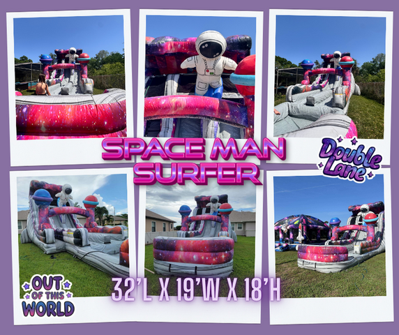 Space Man Surfer 18' Double Lane Waterslide