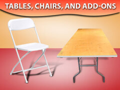 Tables Chairs and add ons