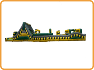 70’ Hazard Zone Obstacle Course with Dry Slide