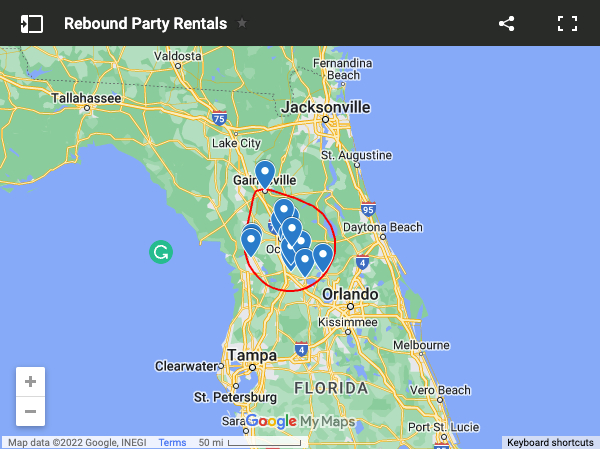 Rebound Party Rentals Delivery Area
