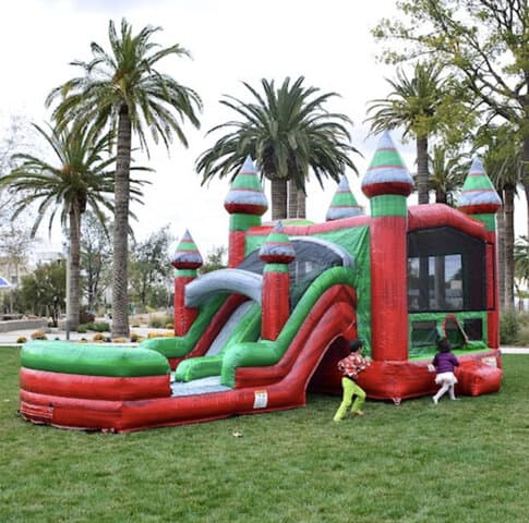 wet bounce house with slide rentals