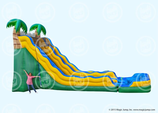 22ft Malibu Falls Dual Lane Water Slide With Deep Pool