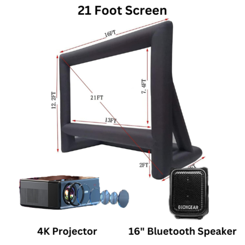 Inflatable Screen, Projector, Bluetooth Speaker