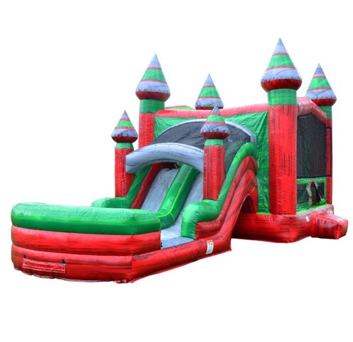 Amazon Trek Combination Bounce House with Dual Lane Water Slide with Splash Pad