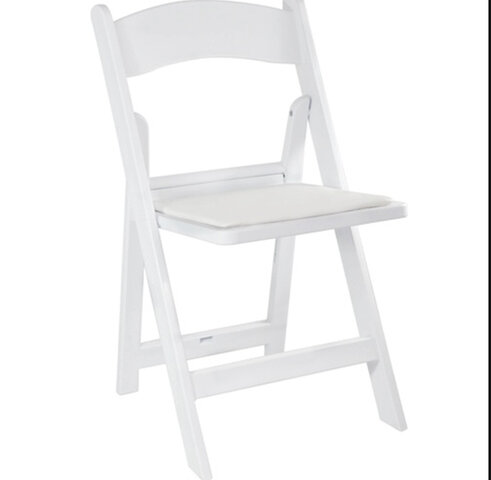 White Resin Chair w/ Pad