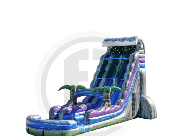 25' Tsunami Dual Lane Water Slide With Deep Pool