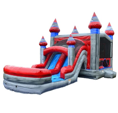 Red Thunder Combination Bounce House and Dual Lane Slide