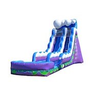 20' Purple Odyssey Water Slide With Slip N' Slide And Deep Pool