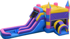 Princess Combination Bounce House with Dual Lane Water Slide