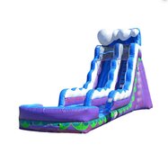 20' Purple Odyssey Water Slide With Pool