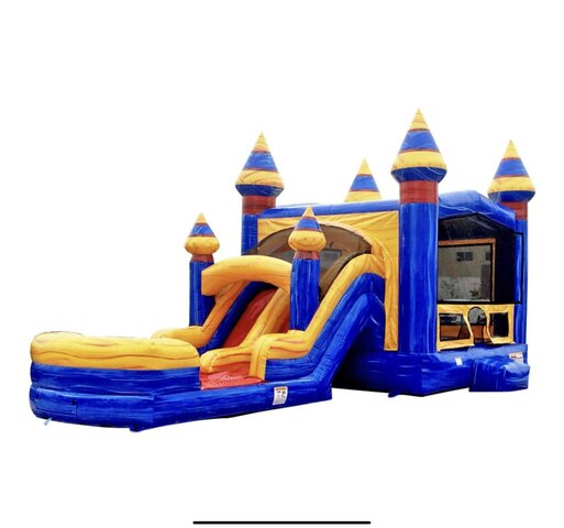 Melting Arctic Combination Bounce House and Dual Lane Slide