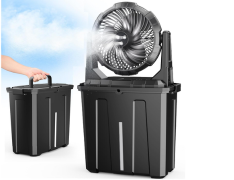 Portable misting fan