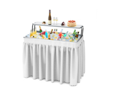 4 ft fill and chill table with a grazing table layer